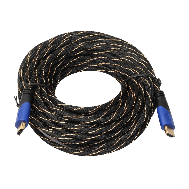3m/15m Long HDMI-compatible 1.4 Cable AV 1080P HD 3D Gold Plated Connection New Braided Male cables for PS3 Xbox HDTV