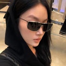 Metal old money style one-body sunglasses 2025 new sunglasses round face slimming high-end Korean sunglasses