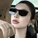 Metal old money style one-body sunglasses 2025 new sunglasses round face slimming high-end Korean sunglasses