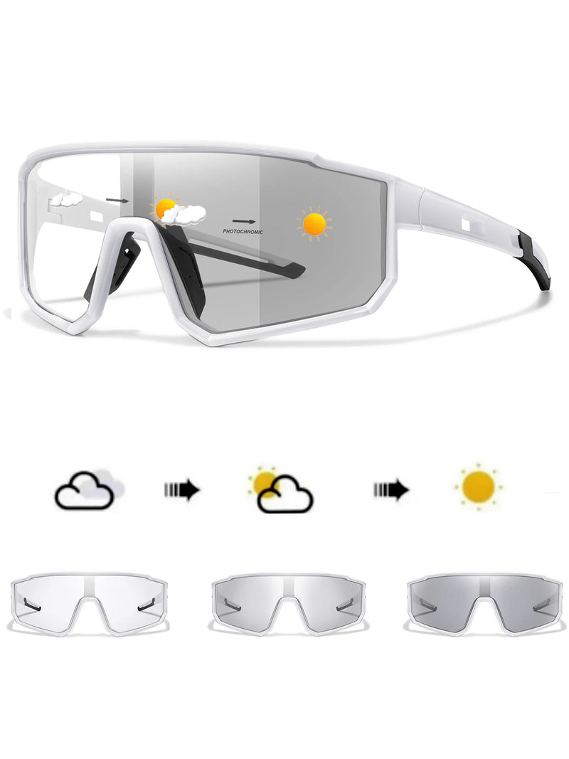 Óculos de ciclismo fotocrômicos de marca de novo estilo, masculino e feminino, MTB, corrida, pesca, ciclismo, óculos confortáveis com proteção UV400