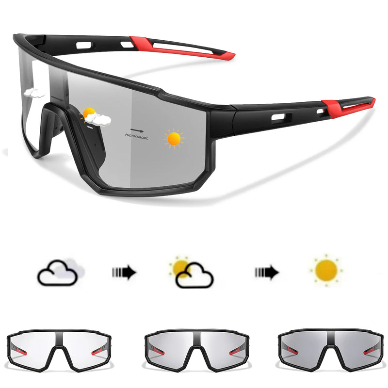 Óculos de ciclismo fotocrômicos de marca de novo estilo, masculino e feminino, MTB, corrida, pesca, ciclismo, óculos confortáveis com proteção UV400