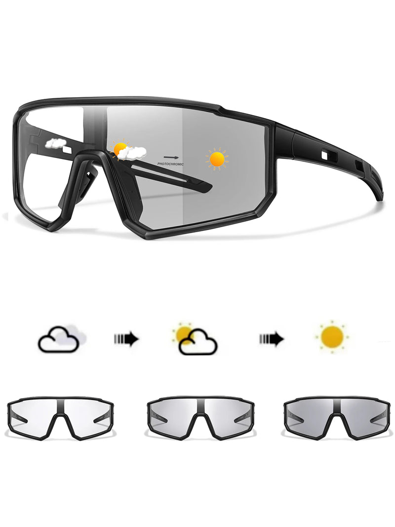 Óculos de ciclismo fotocrômicos de marca de novo estilo, masculino e feminino, MTB, corrida, pesca, ciclismo, óculos confortáveis com proteção UV400