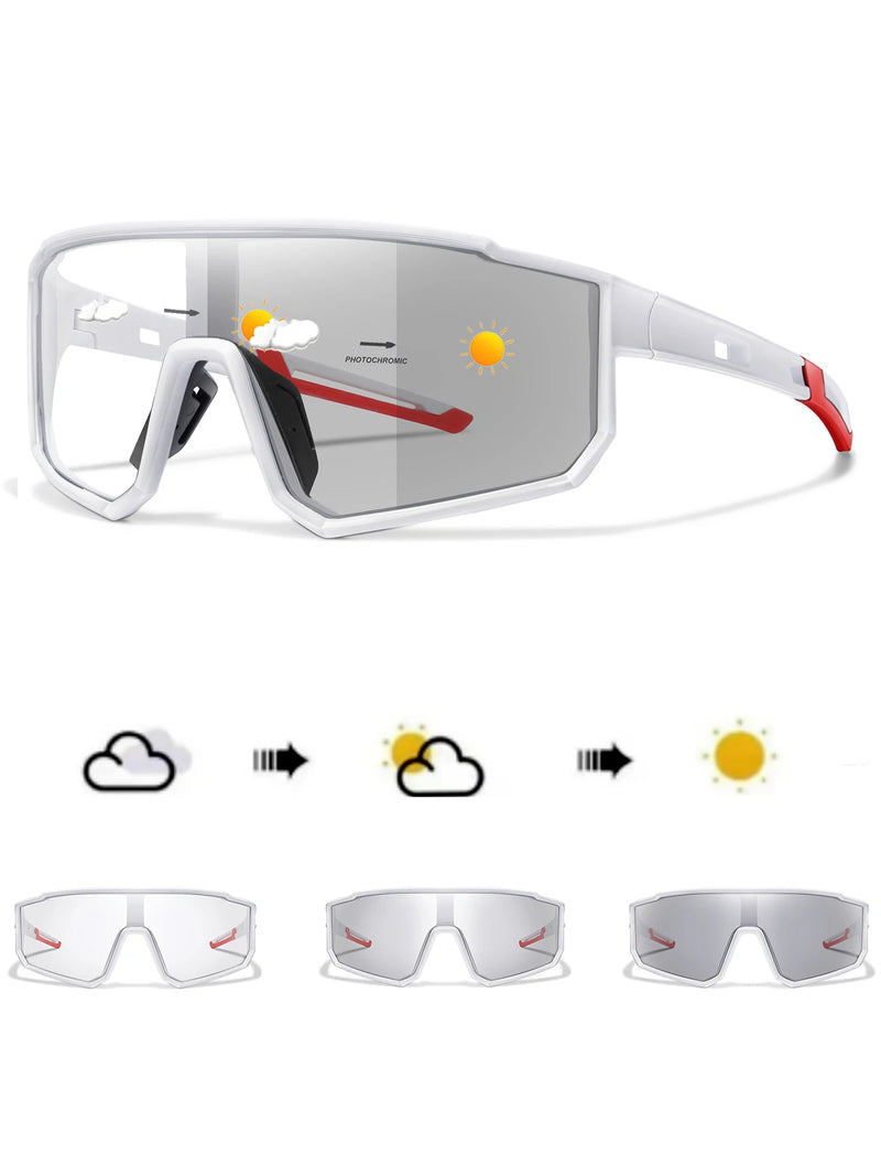 Óculos de ciclismo fotocrômicos de marca de novo estilo, masculino e feminino, MTB, corrida, pesca, ciclismo, óculos confortáveis com proteção UV400