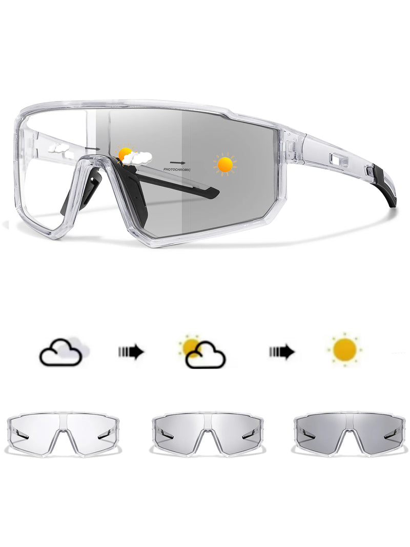 Óculos de ciclismo fotocrômicos de marca de novo estilo, masculino e feminino, MTB, corrida, pesca, ciclismo, óculos confortáveis com proteção UV400